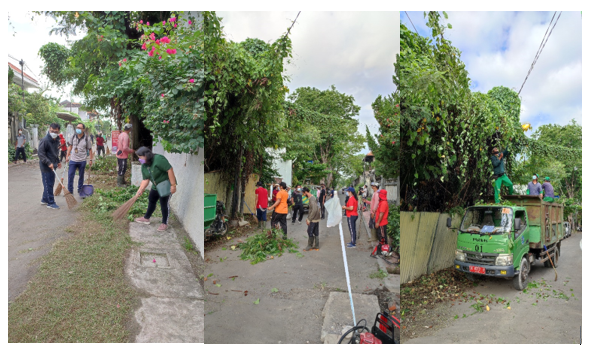 Kegiatan Jumat Bersih di Kelurahan Renon